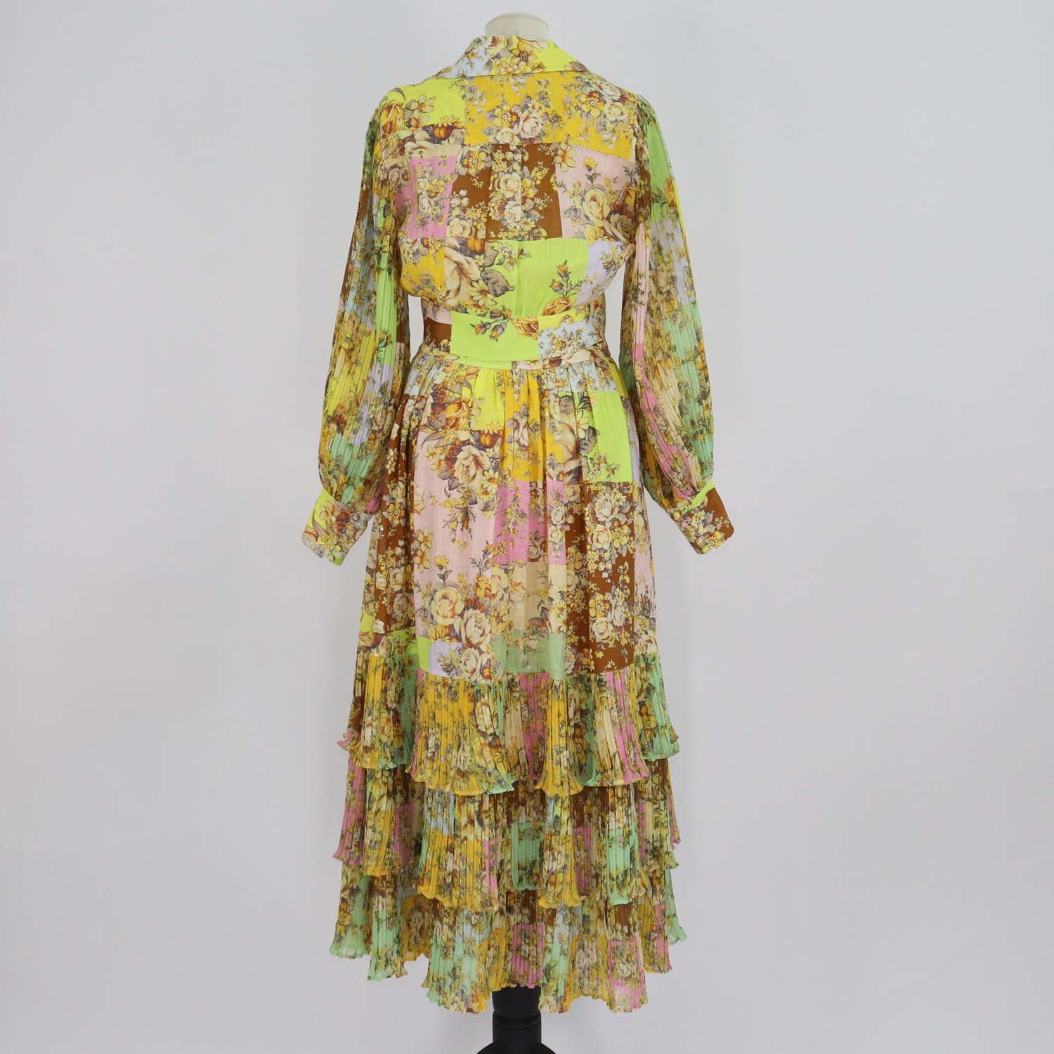 Alemais Multicolor Floral Print Crop Matilde Blouse and Pleated Layered Maxi Shirt Set