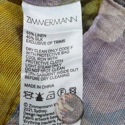 Zimmerman Multicolor Floral Print Linen and Silk Wild Botanica Blouse and Skirt Sets