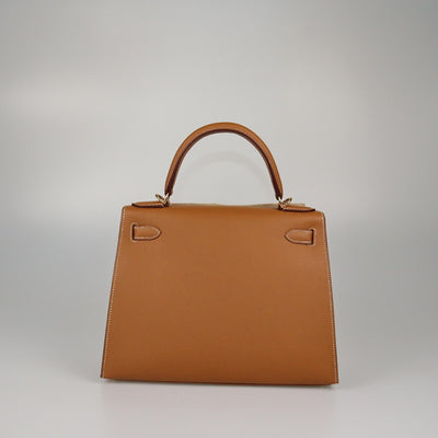 Hermes Gold Epsom Gold Hardware Kelly Sellier 28 Bag Womens Hermes 