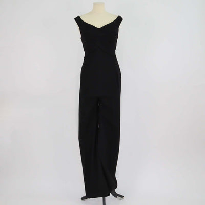 Roland Mouret Black Wool Blend Sleeveless Jumpsuit