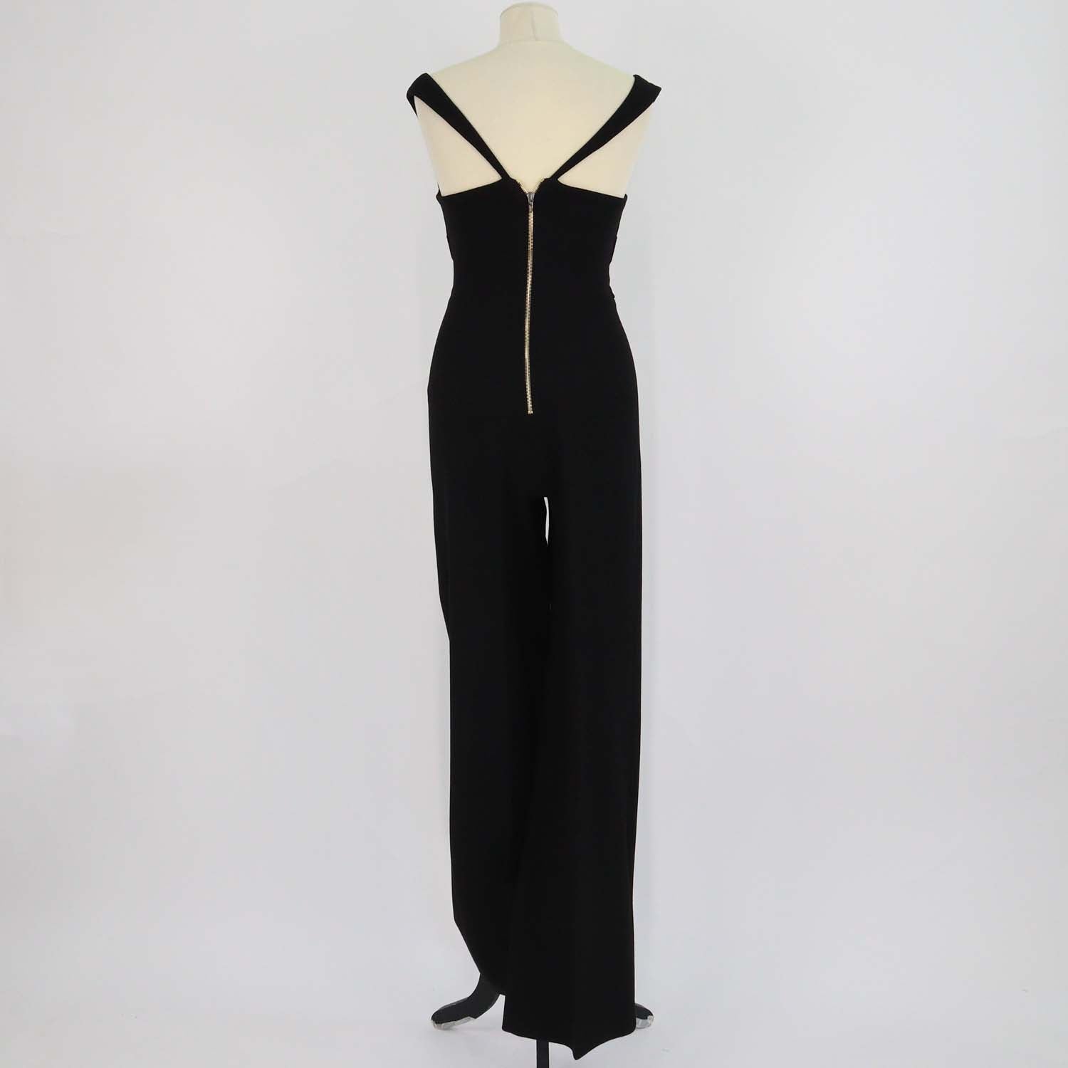 Roland Mouret Black Wool Blend Sleeveless Jumpsuit