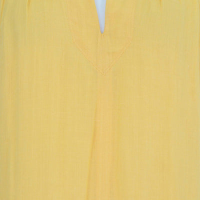 Frame Yellow Cotton Kaftan Long Sleeves Maxi Dress