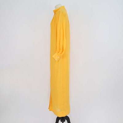 Frame Yellow Cotton Kaftan Long Sleeves Maxi Dress