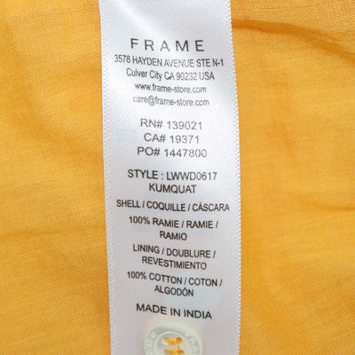 Frame Yellow Cotton Kaftan Long Sleeves Maxi Dress