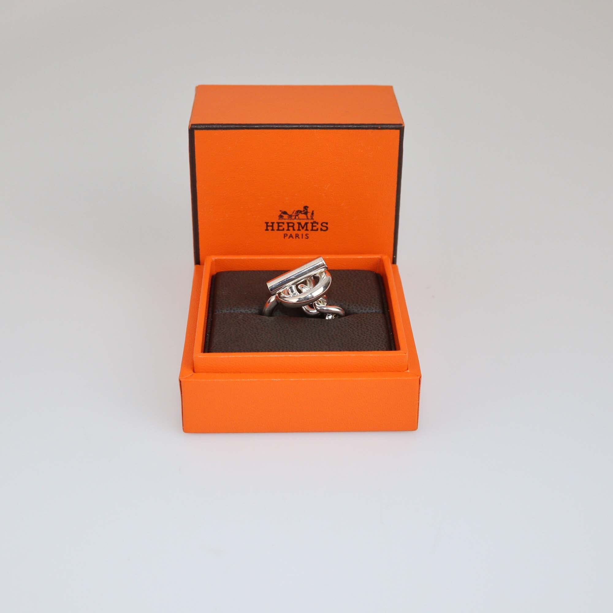 Hermes Silver Croisette Ring Large Model Womens Hermes 