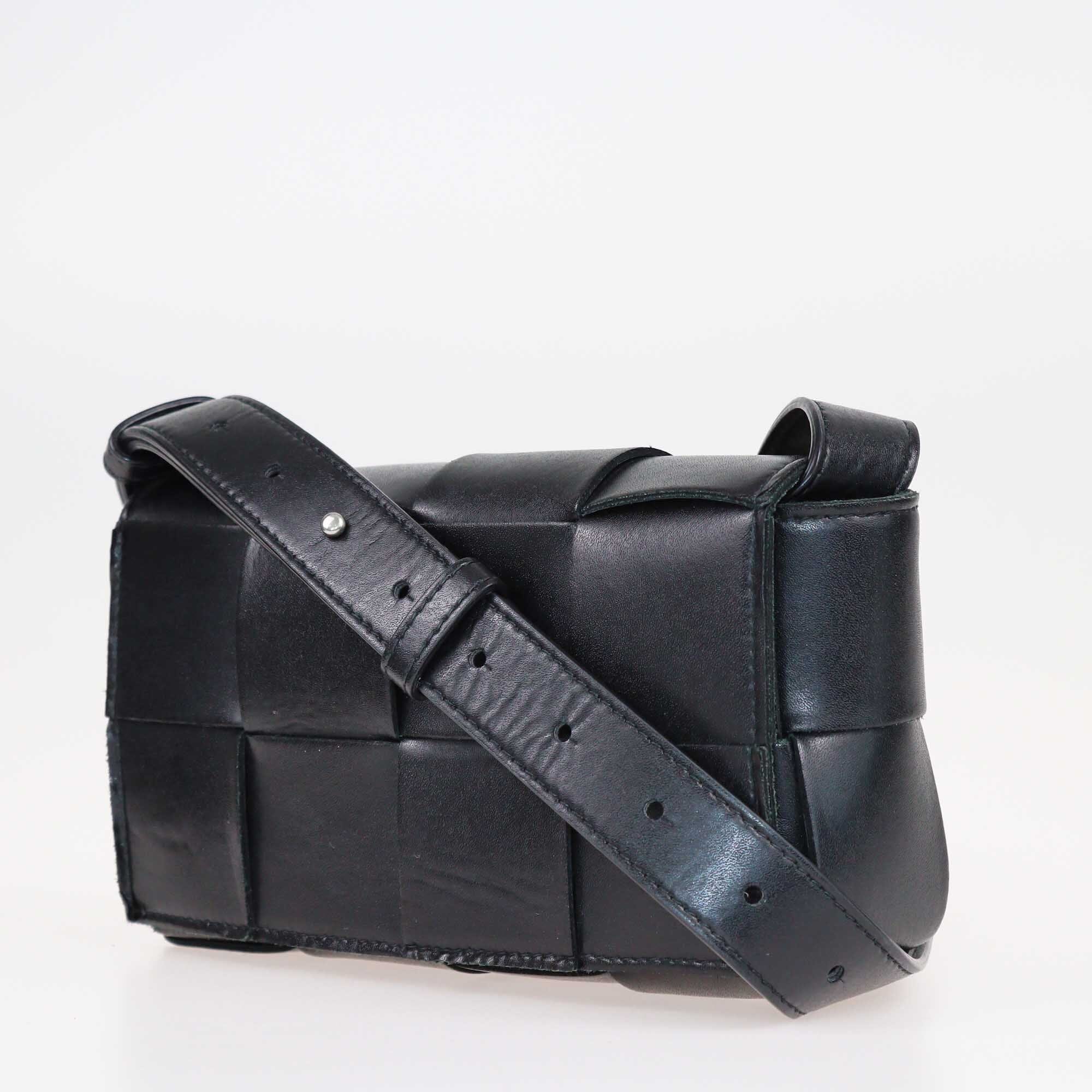 Bottega Veneta Black Intreccio Mini Cassette Belt Bag Bags Bottega Veneta 