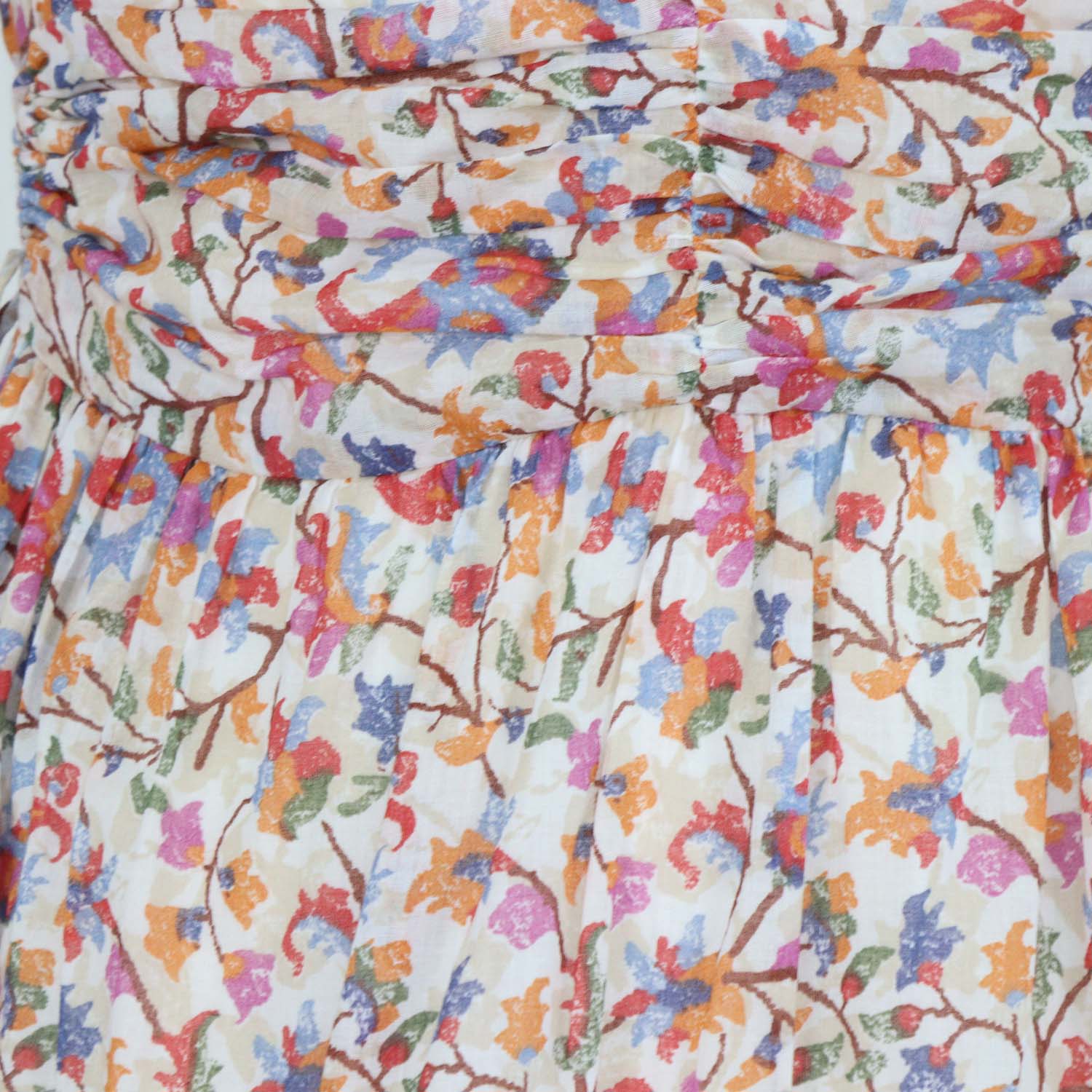 Marant Etoile Multicolor Floral Print Cotton Leoniza Midi Dress
