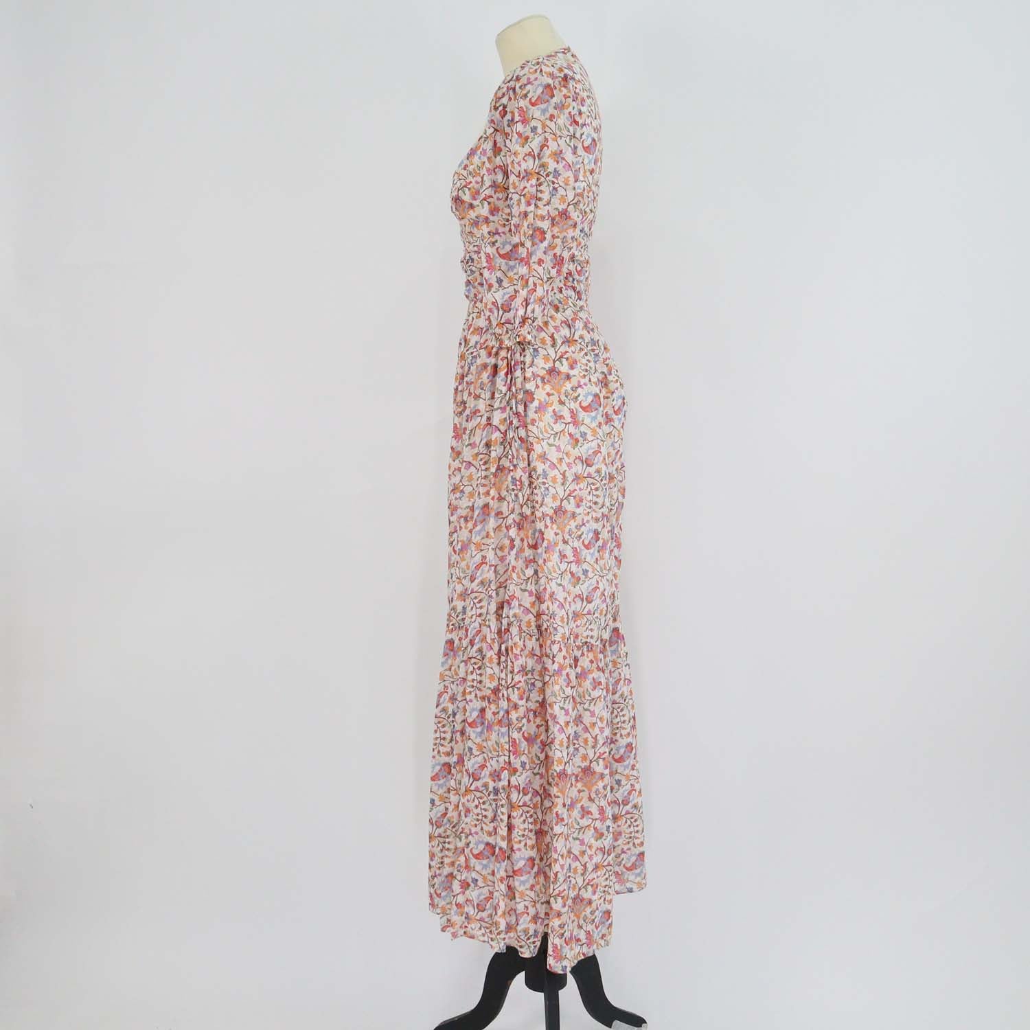 Marant Etoile Multicolor Floral Print Cotton Leoniza Midi Dress