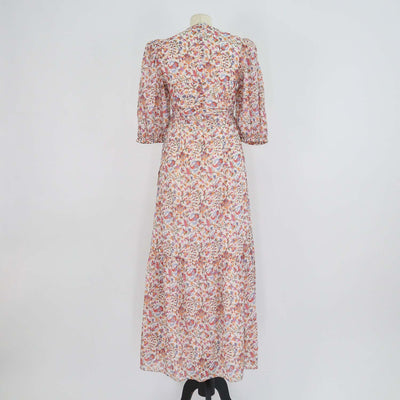 Marant Etoile Multicolor Floral Print Cotton Leoniza Midi Dress