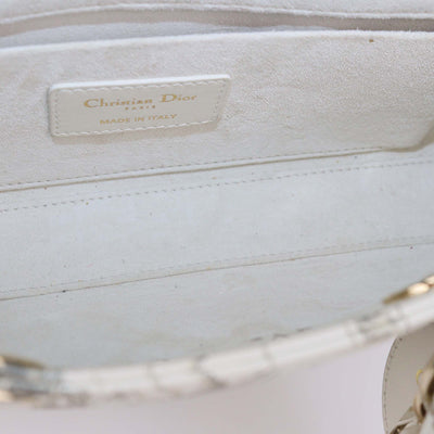 Christian Dior Off White Leather Medium Cabinet De Curiosites Lady D-Joy Tote