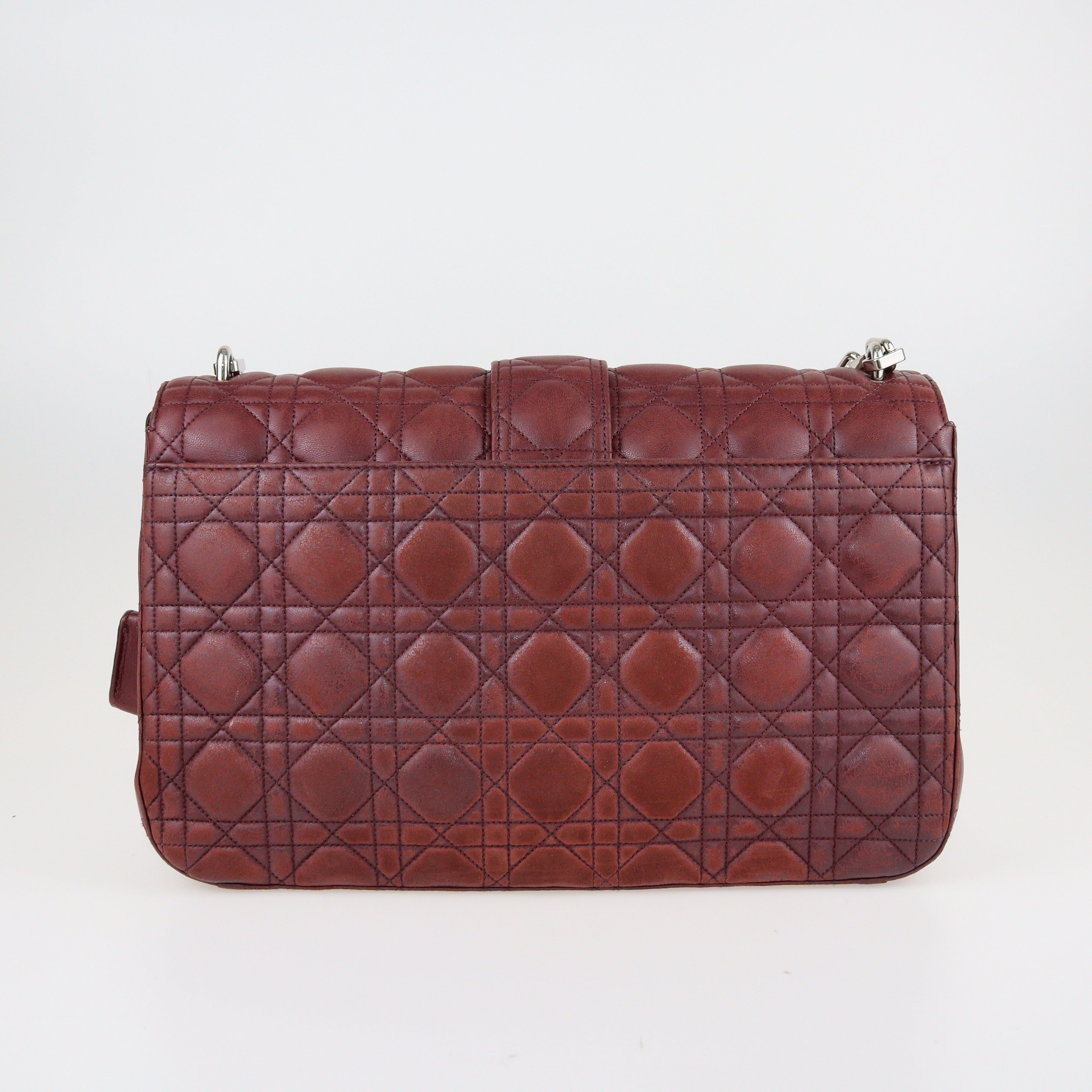 Burgundy Lamskin Leather Miss Dior Cannage Bag Bags Dior 