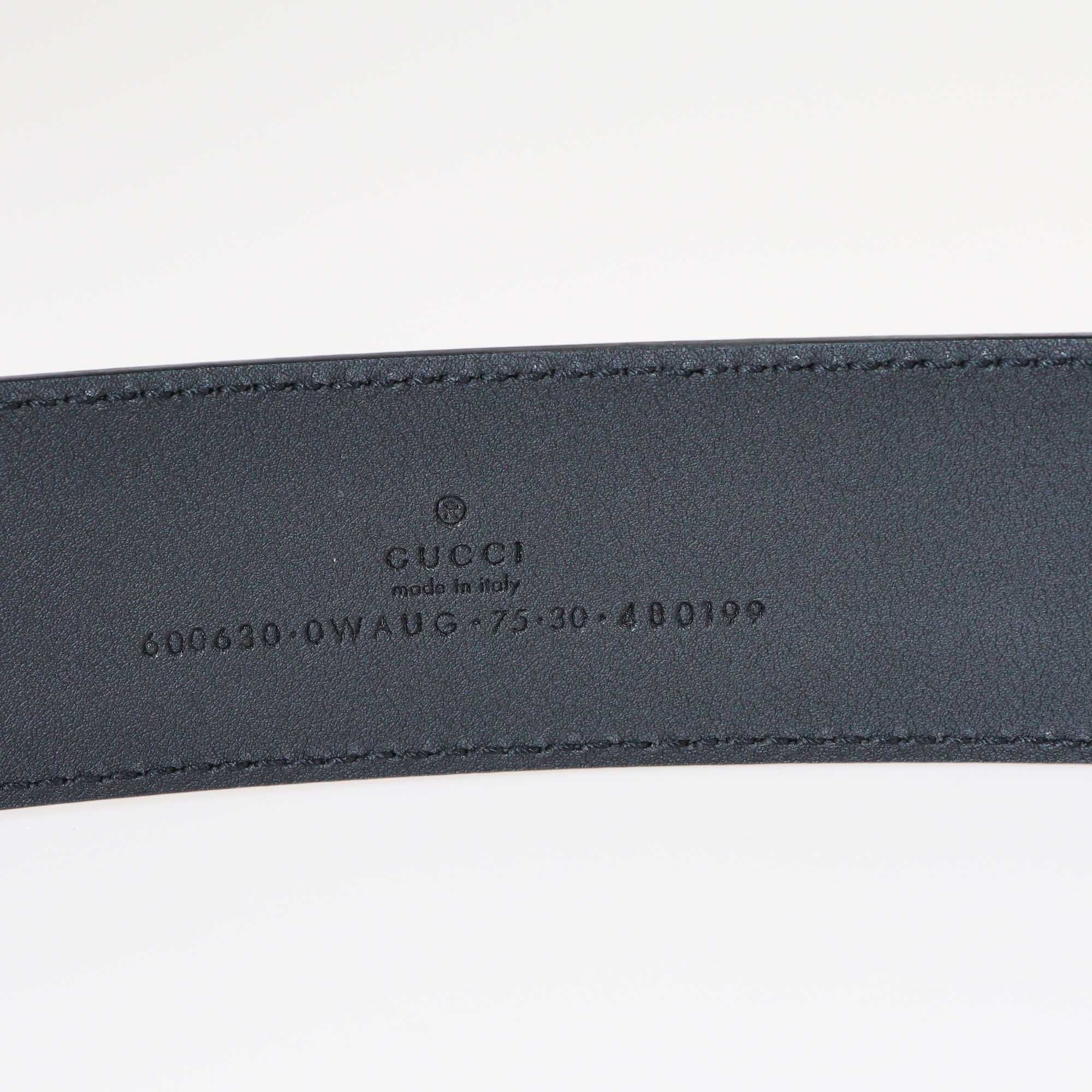 Gucci Black Crystal GG Buckle Belt