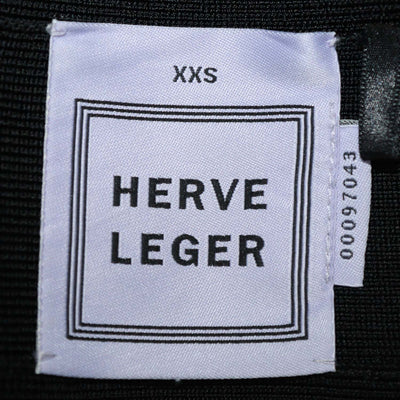 Herve Leger Black/Grey Rayon Stretch Mini Skirt