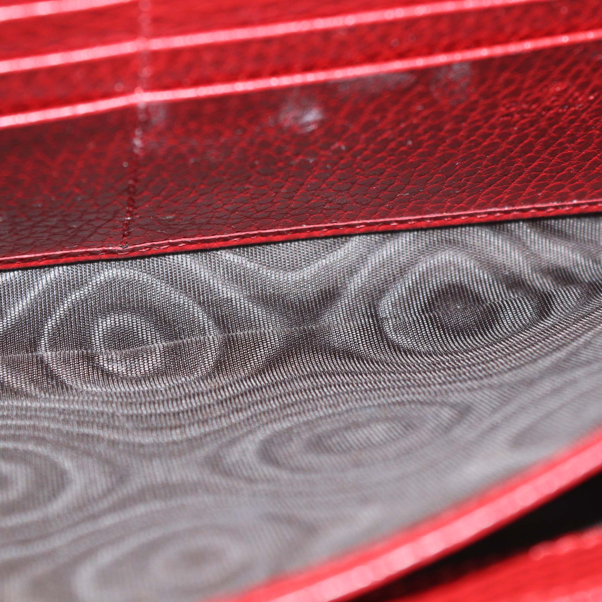 Gucci Red Leather Crystal Dionysus Wallet on Chain