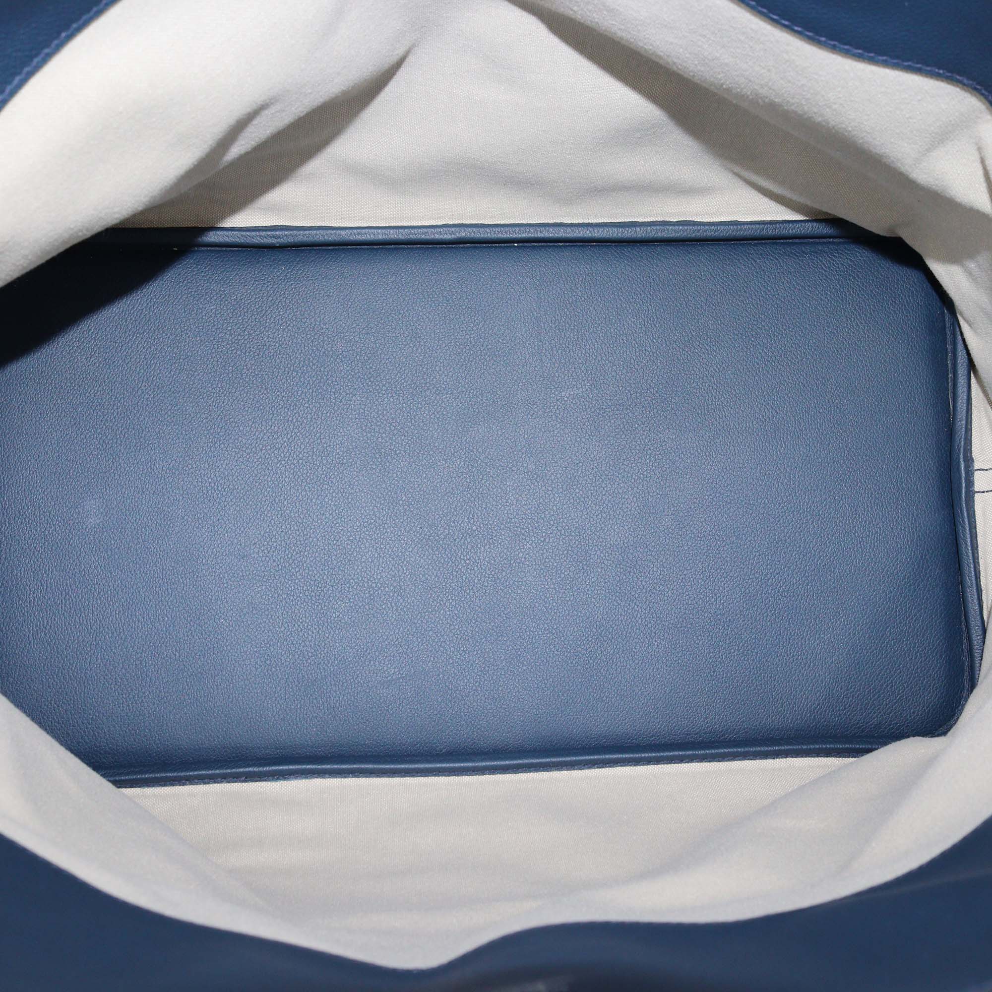 Hermes Bleu de Malte Evercolor Leather Baseball Bolide 45 Bag