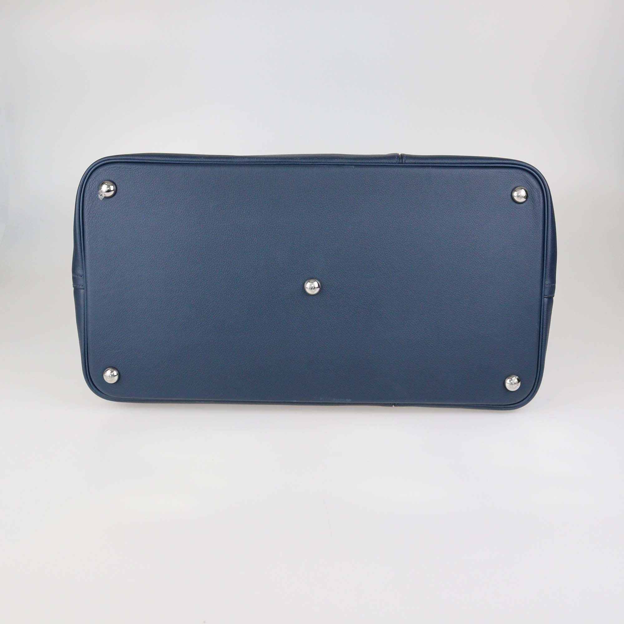 Hermes Bleu de Malte Evercolor Leather Baseball Bolide 45 Bag