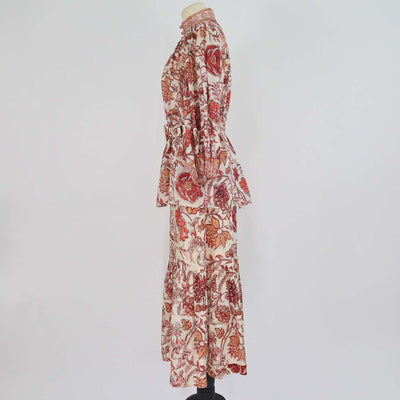 Zimmerman Multicolor Floral Print Ramie Blouse and Belted Skirt Sets