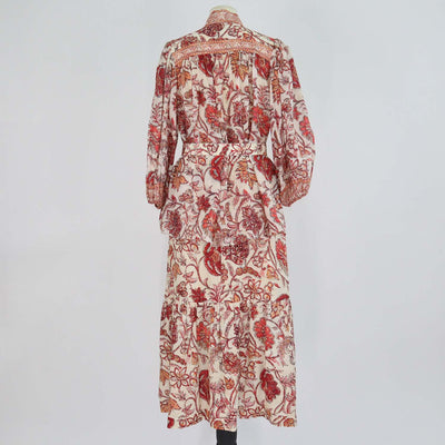 Zimmerman Multicolor Floral Print Ramie Blouse and Belted Skirt Sets