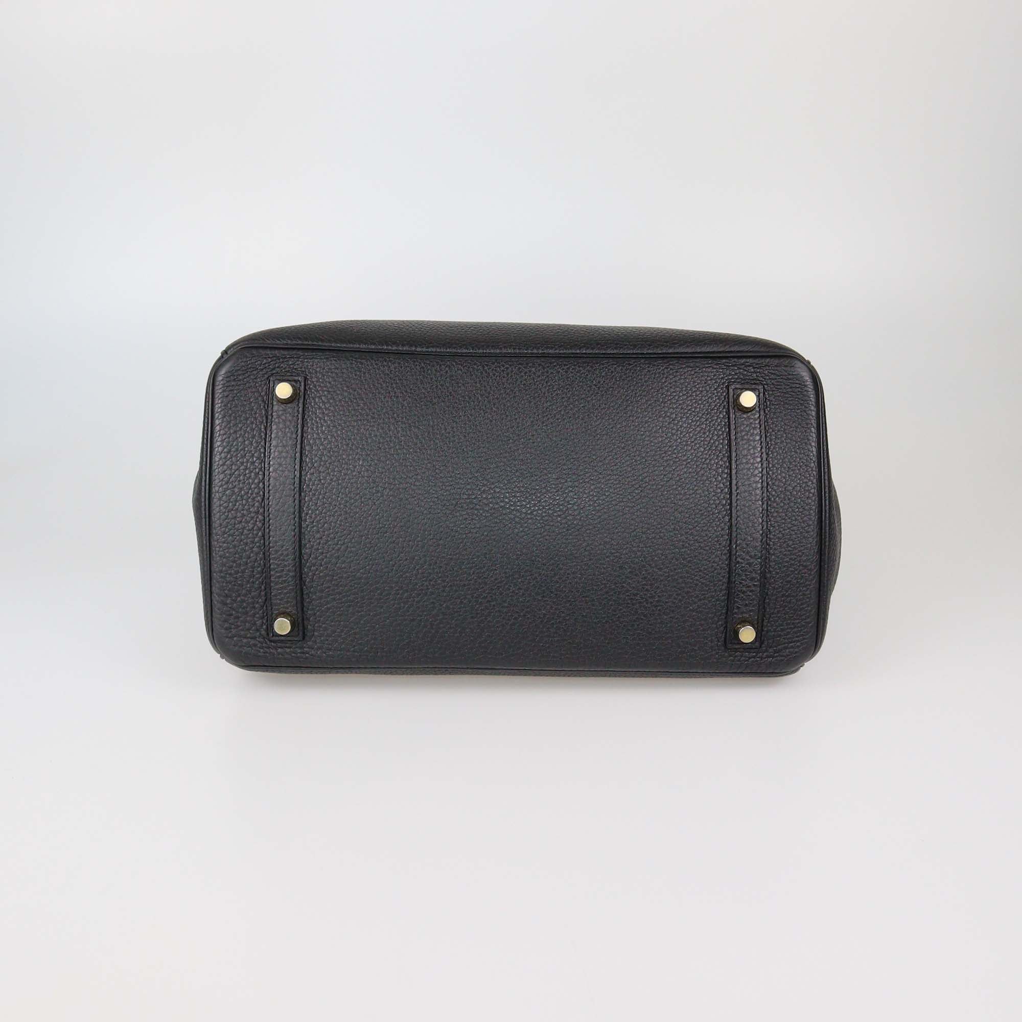 Hermes Black Togo Leather Retourne Gold Hardware Birkin 35 Bag