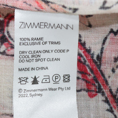 Zimmerman Multicolor Floral Print Ramie Blouse and Belted Skirt Sets