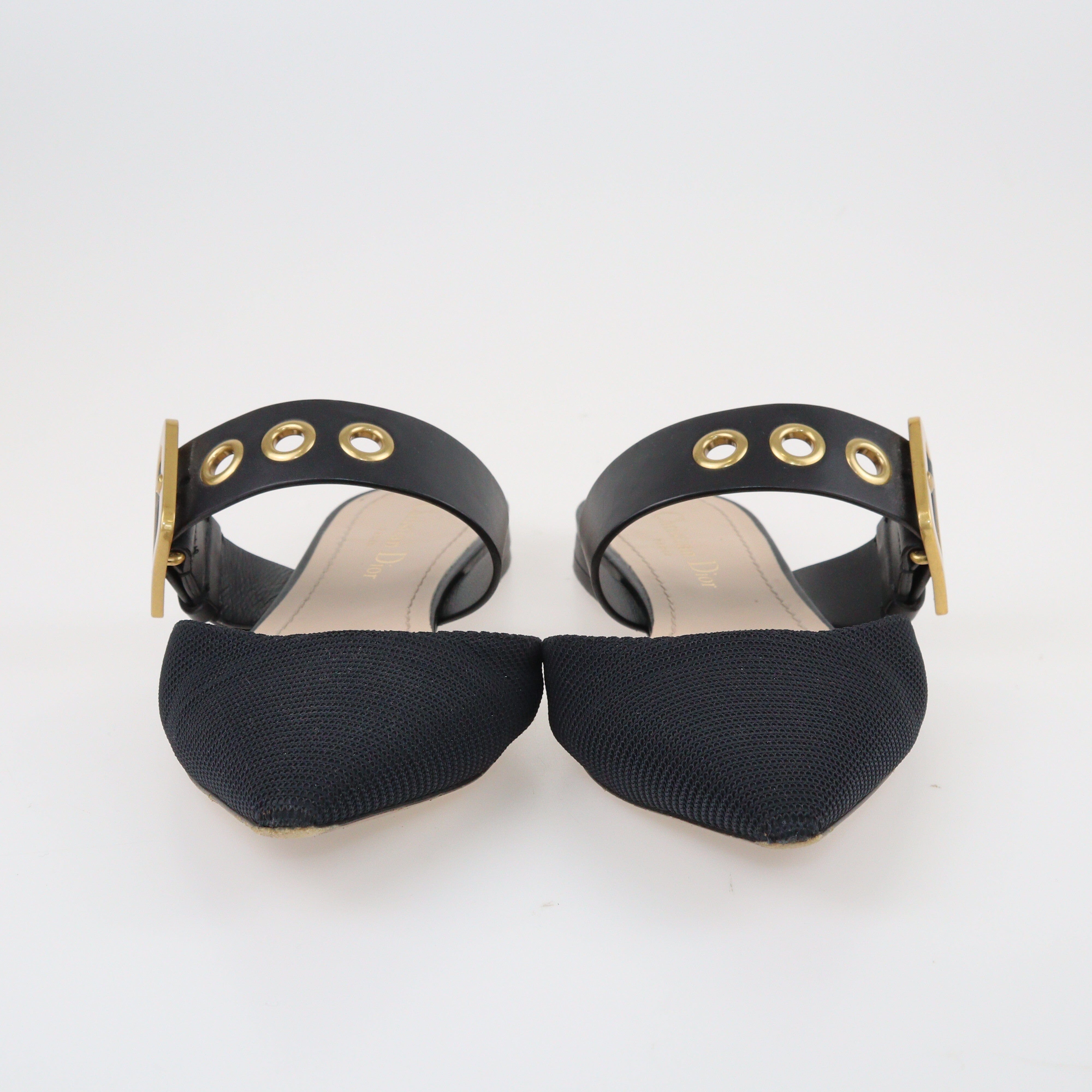 Black D Dior Flat Mules