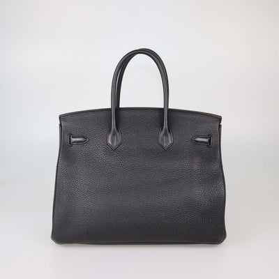 Hermes Black Togo Leather Retourne Gold Hardware Birkin 35 Bag