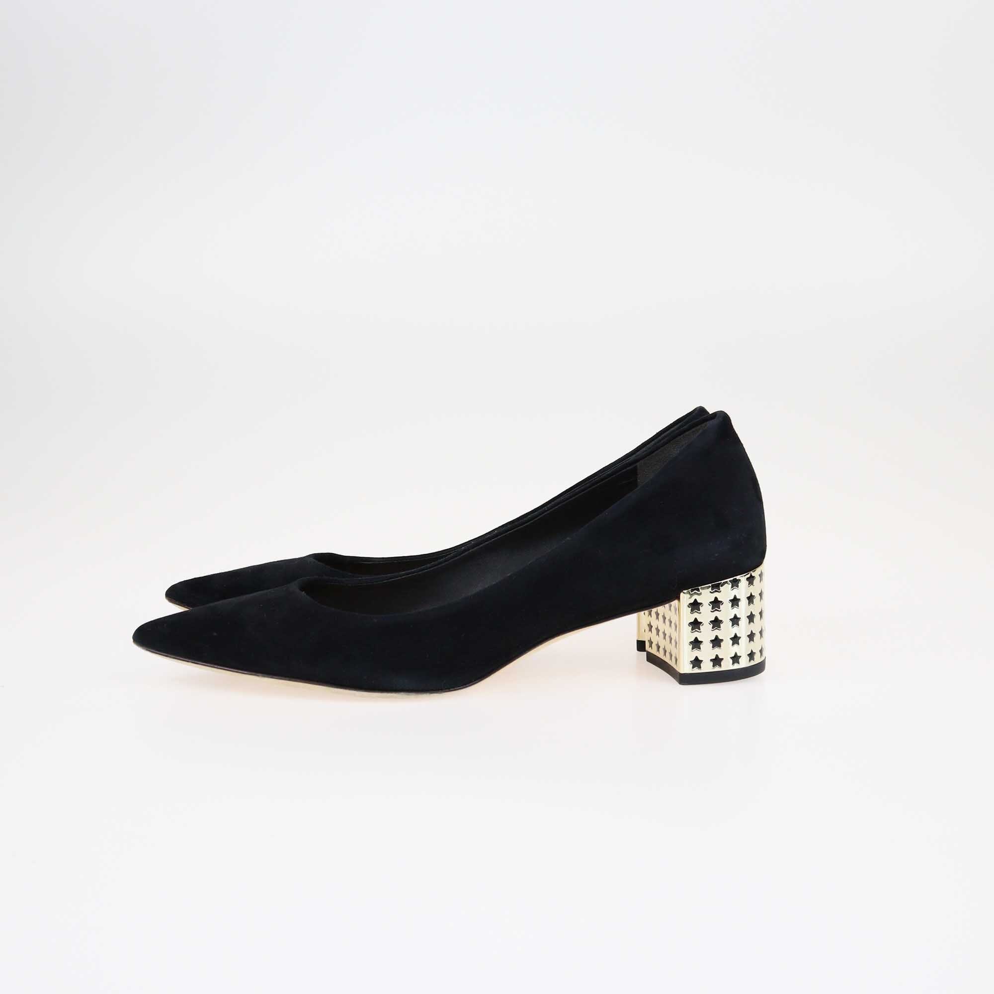 Tory Burch Black Olimpia Pointed Toe Block Heel Pumps Shoes Tory Burch 