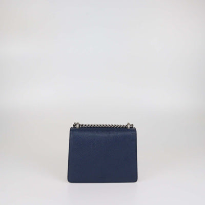 Gucci Navy Blue Leather Mini Crystal Dionysus Shoulder Bag