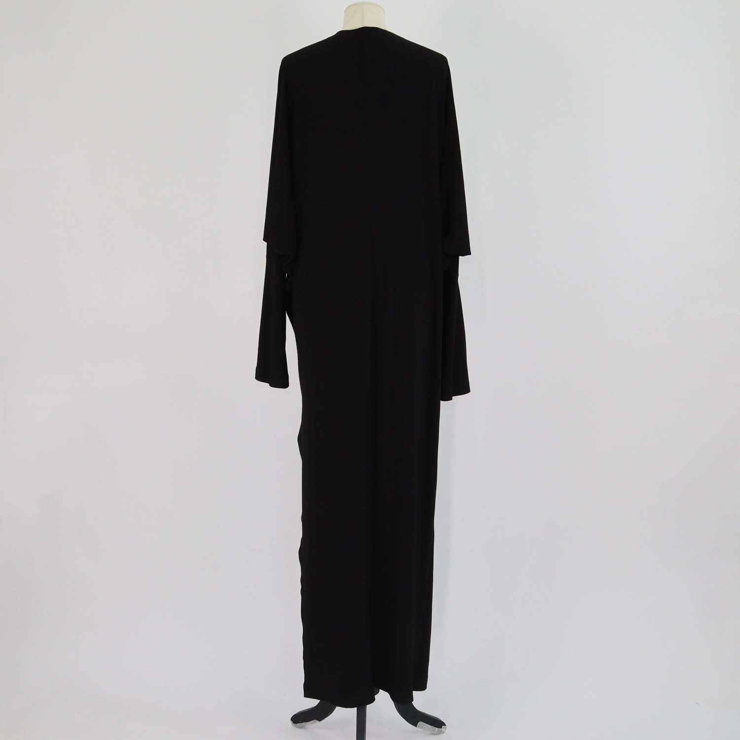 Norma Kamali Black Jersey Long Sleeve Long Dress