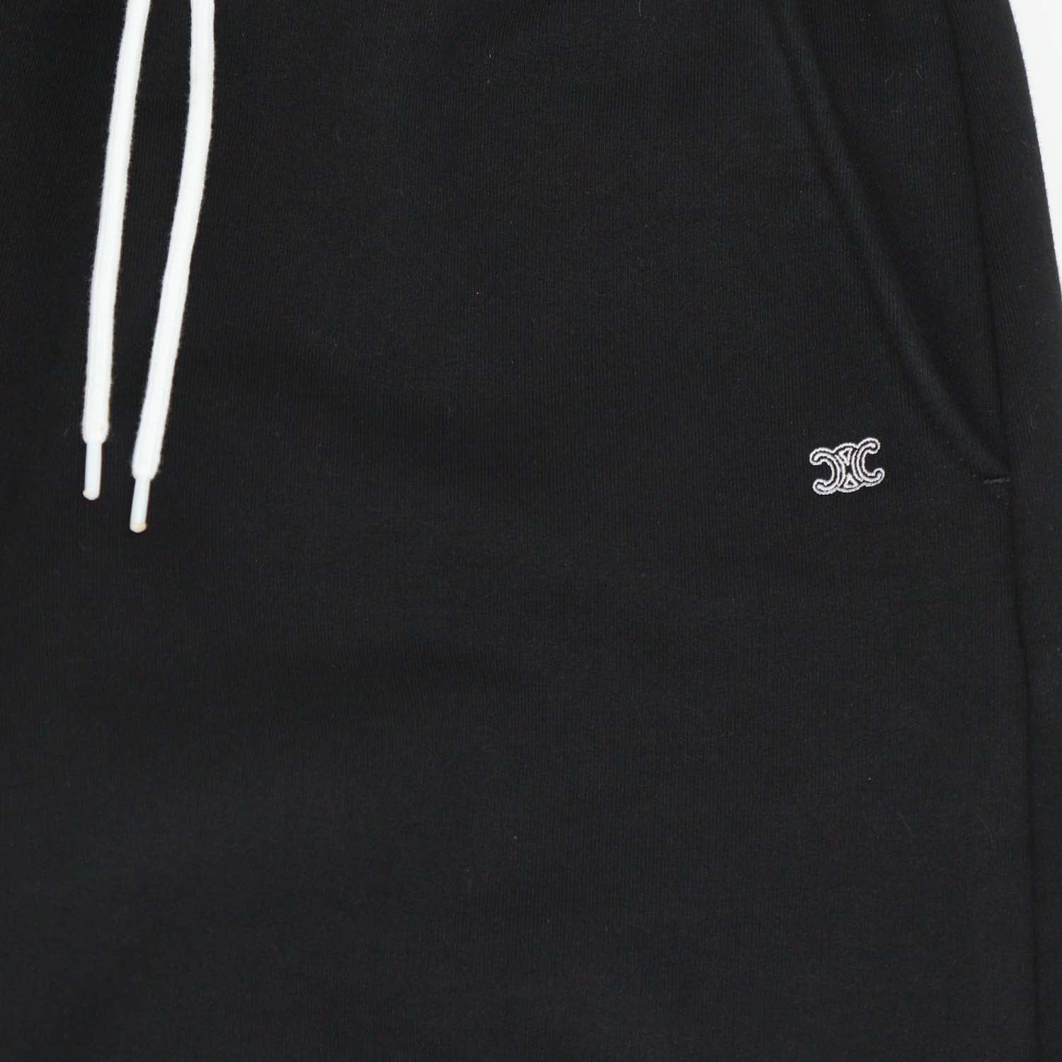 Celine Black Cotton Drawstring Flared Sweatpants