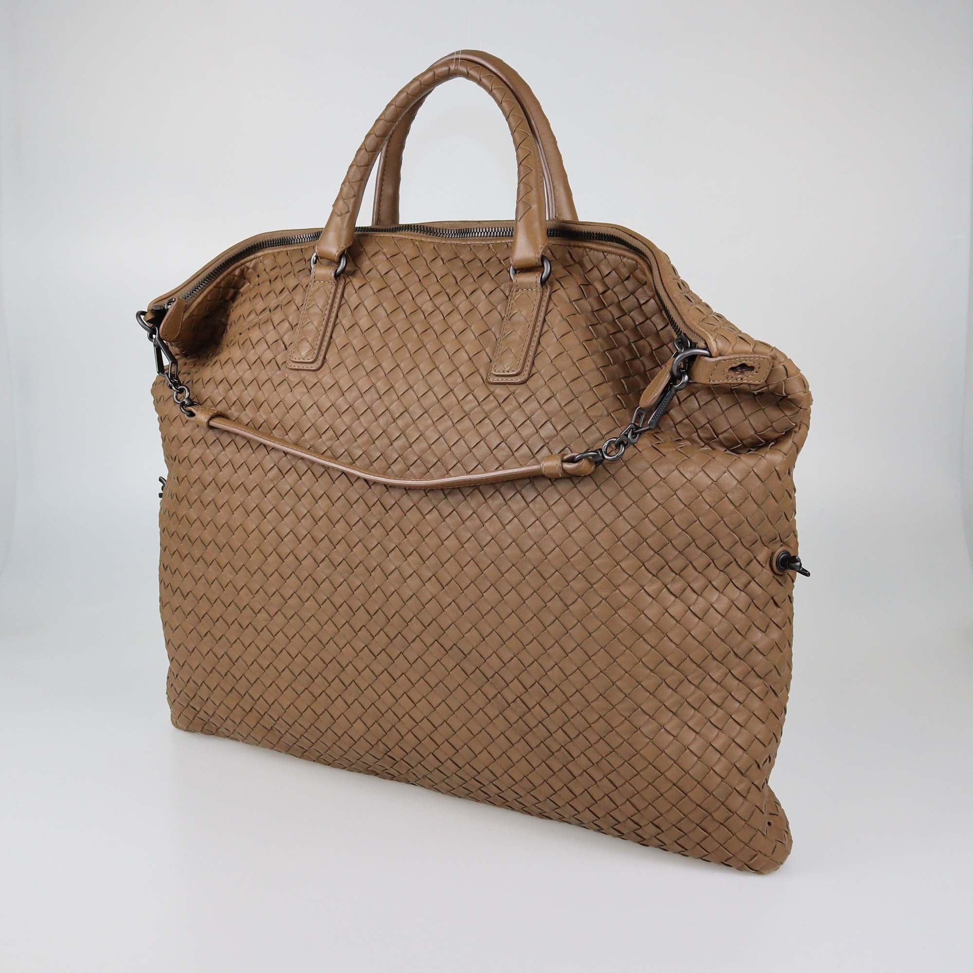 Bottega Veneta Brown Intrecciato Leather Large Convertible Tote