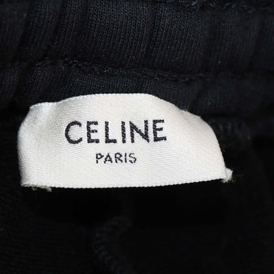 Celine Black Cotton Drawstring Flared Sweatpants