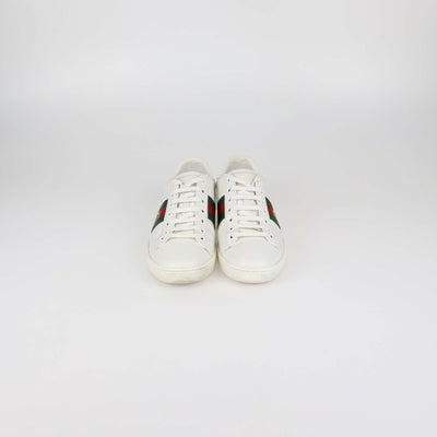 Gucci White Leather Ace Bee Low Top Sneakers