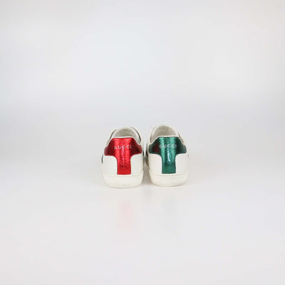 Gucci White Leather Ace Bee Low Top Sneakers