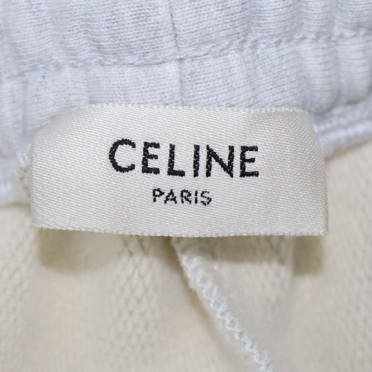 Celine Light Grey Cotton Drawstring Flared Sweatpants