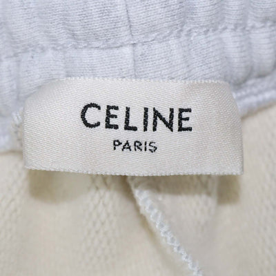 Celine Light Grey Cotton Drawstring Flared Sweatpants