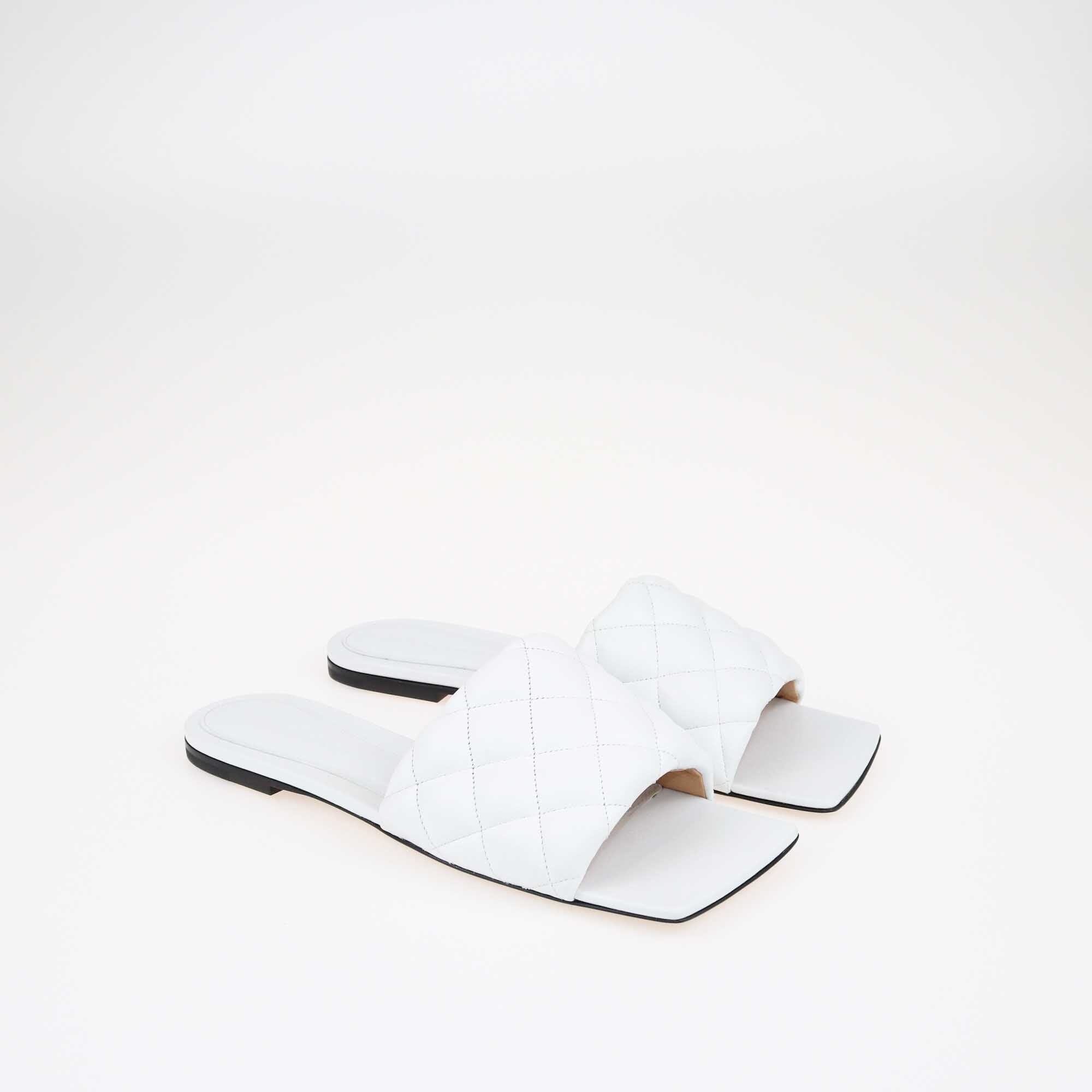 Bottega Veneta White Padded Dream Flat Slides Shoes Bottega Veneta 