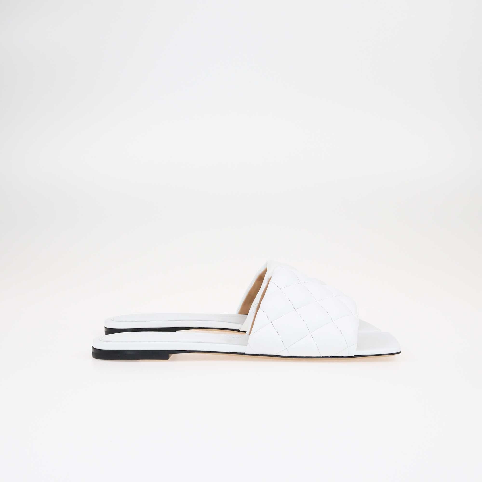 Bottega Veneta White Padded Dream Flat Slides Shoes Bottega Veneta 