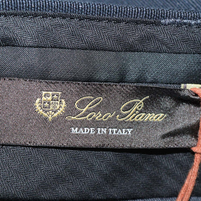 Loro Piana Navy Blue Linen and Cotton Cale Trousers