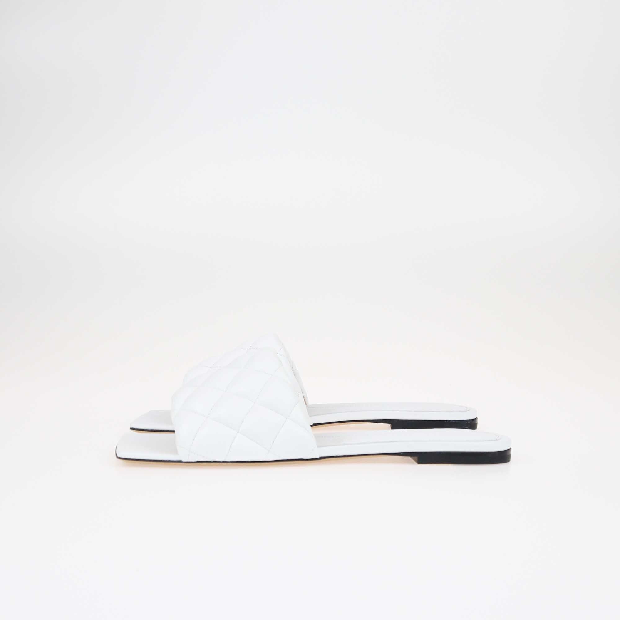 Bottega Veneta White Padded Dream Flat Slides Shoes Bottega Veneta 