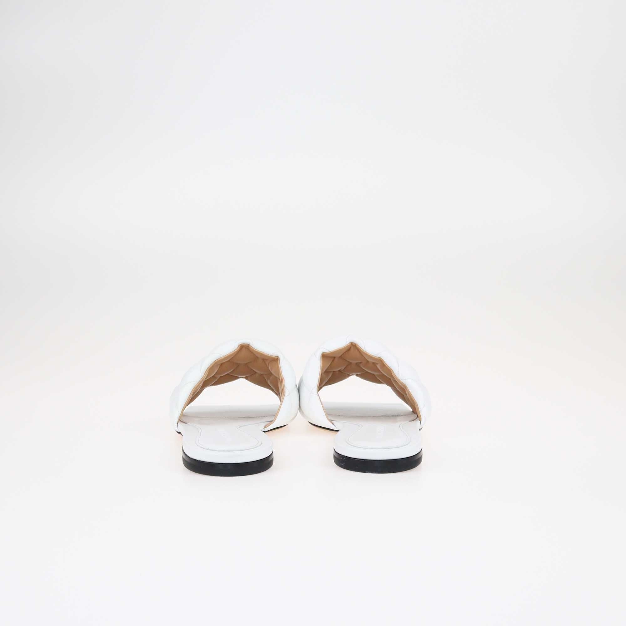 Bottega Veneta White Padded Dream Flat Slides Shoes Bottega Veneta 