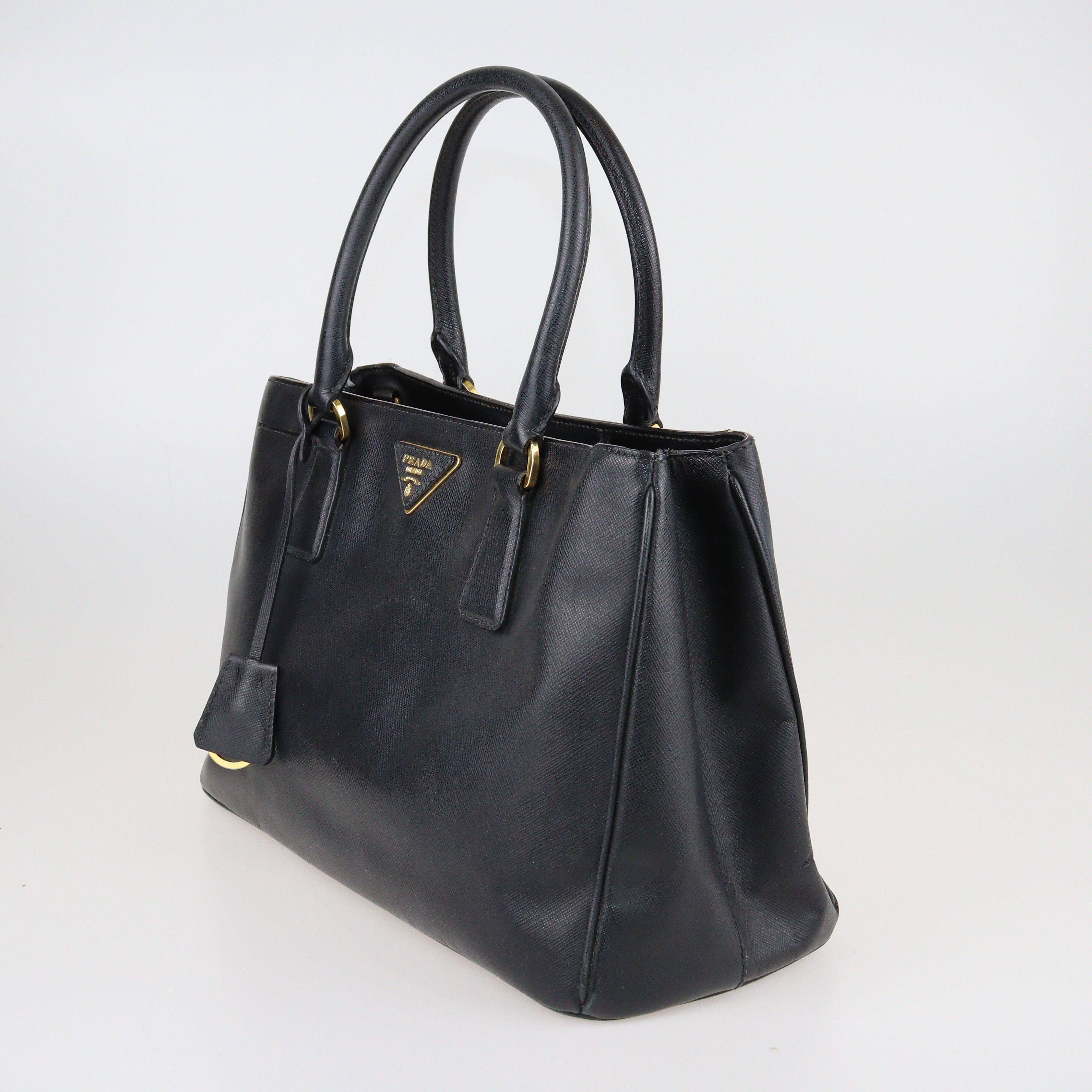Black Zip Galleria Tote Bag Bags Prada 