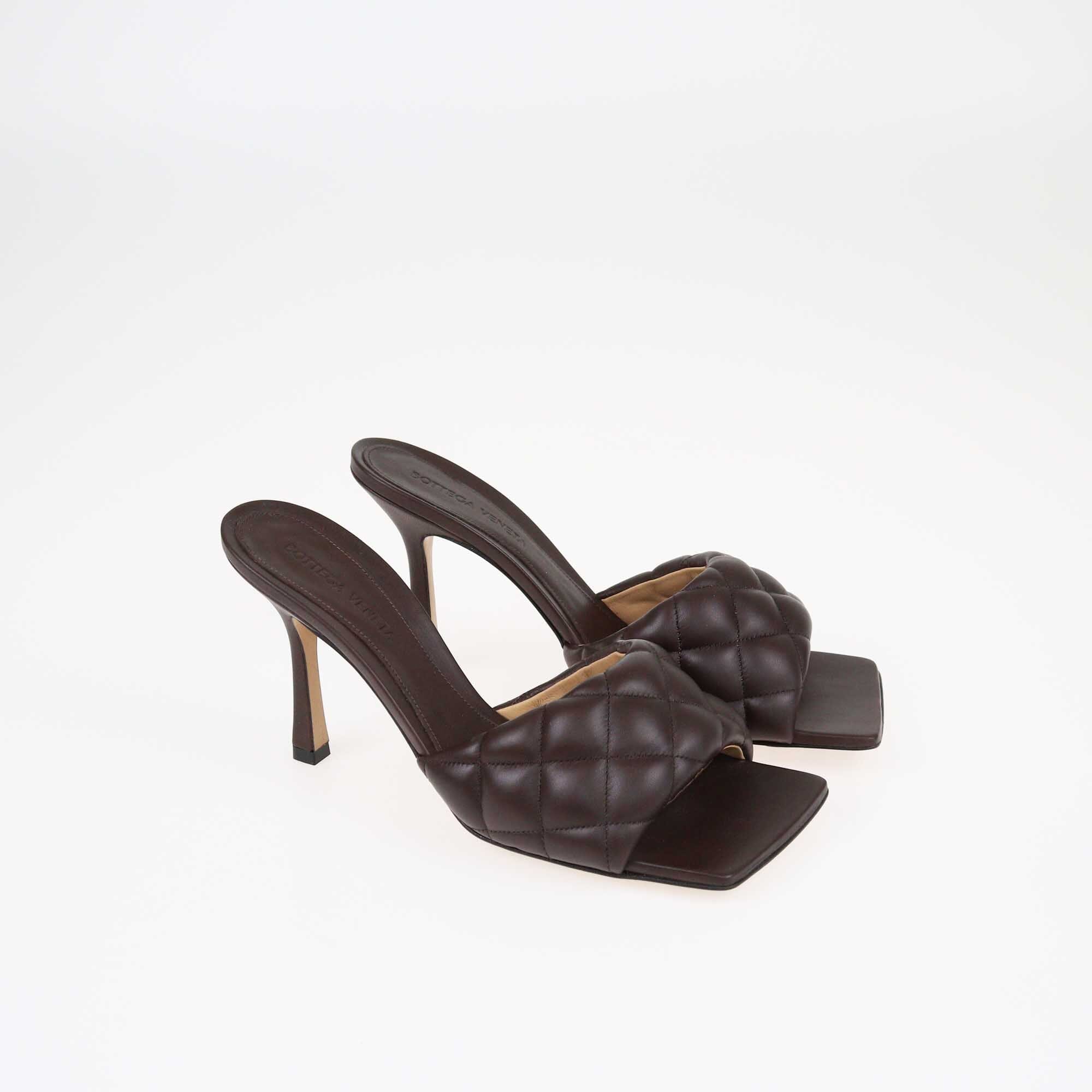 Bottega Veneta Brown Padded Matelasse Slide Sandals Shoes Bottega Veneta 