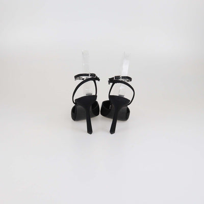 Alexander Wang Black Fabric Delphine 105 Logo Strap Pumps