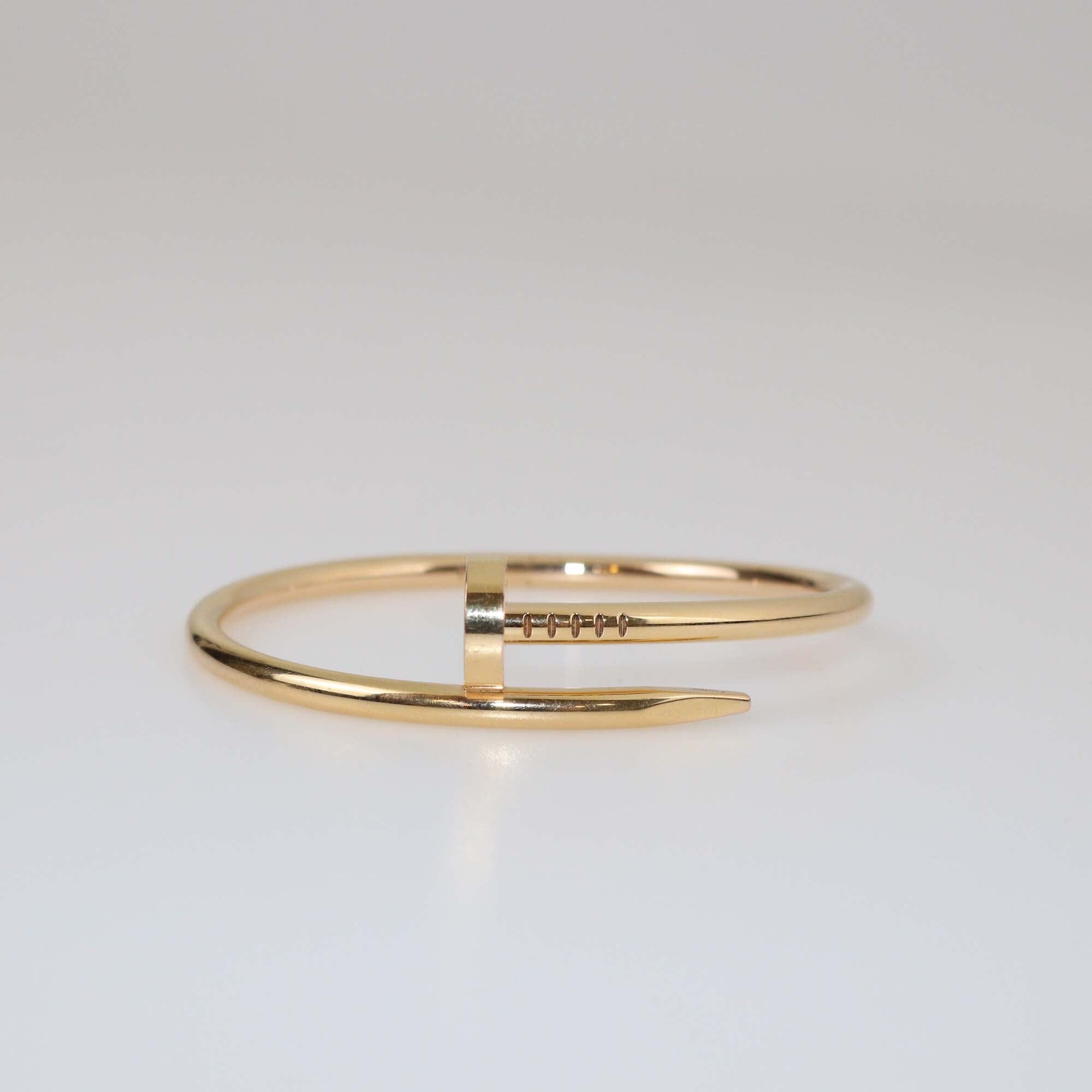 Cartier Juste Un Clou 18K Yellow Gold Bangle Bracelet Size 16 Womens Cartier 