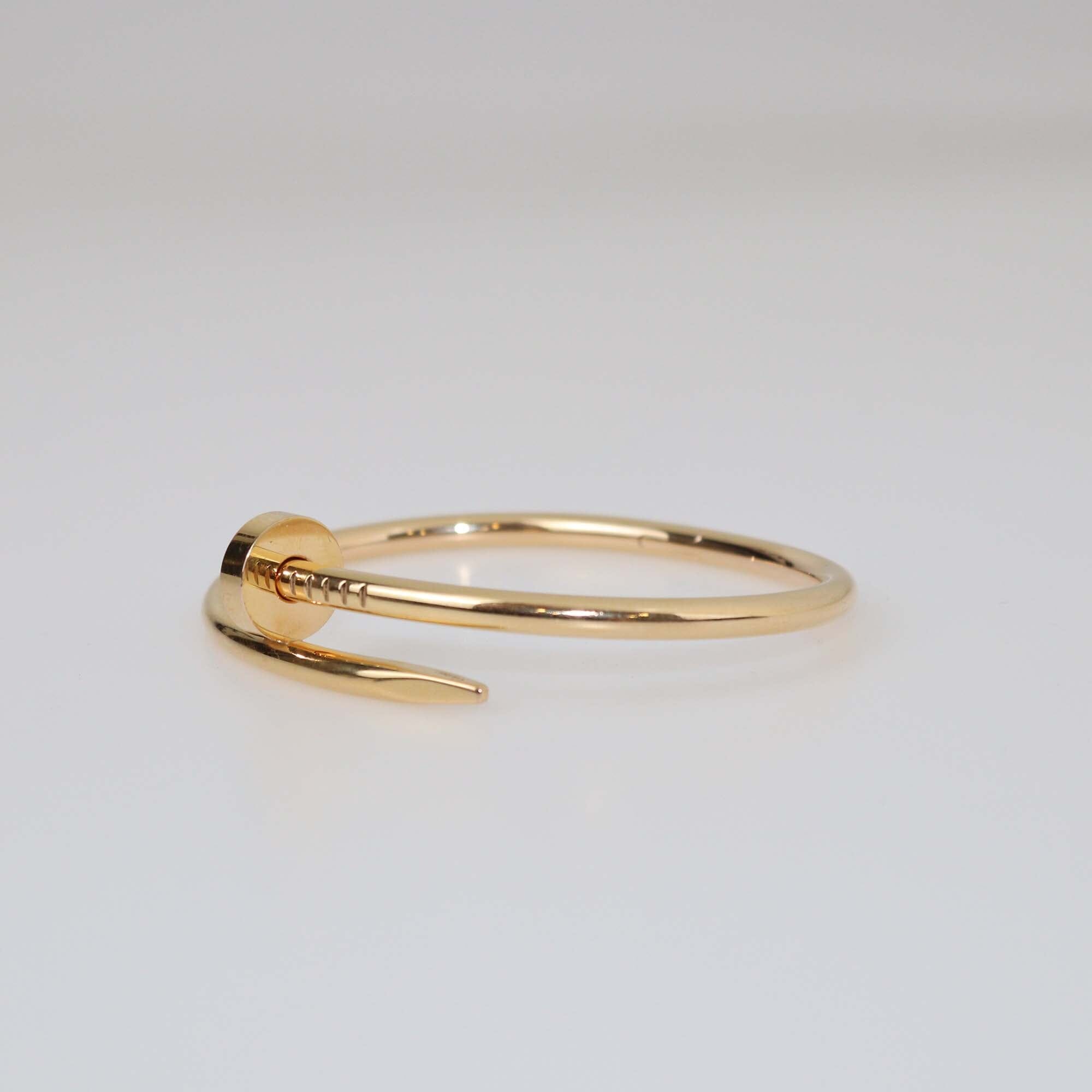 Cartier Juste Un Clou 18K Yellow Gold Bangle Bracelet Size 16 Womens Cartier 