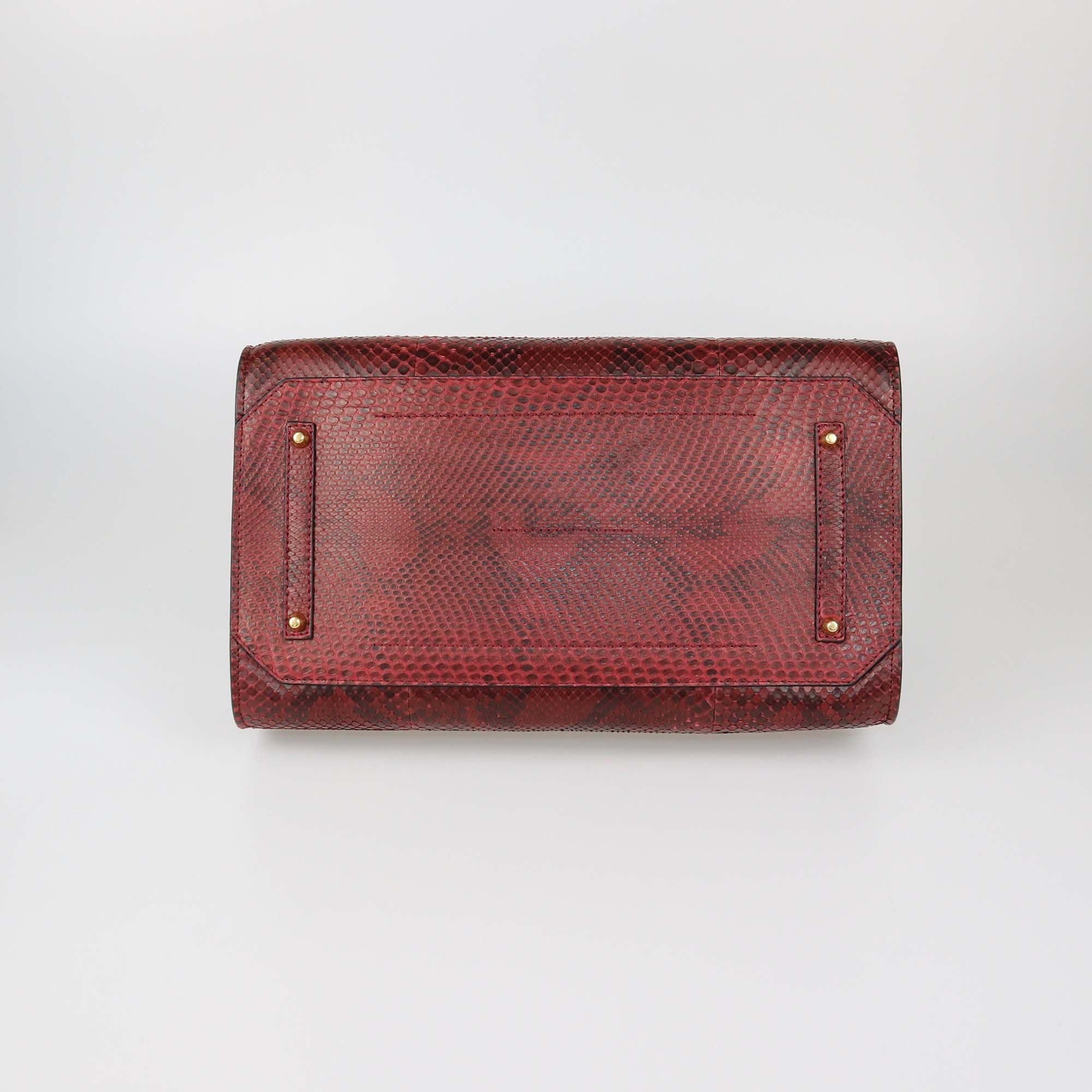 Anya Hindmarch Red Python Stop Epshon Top Handle Bag