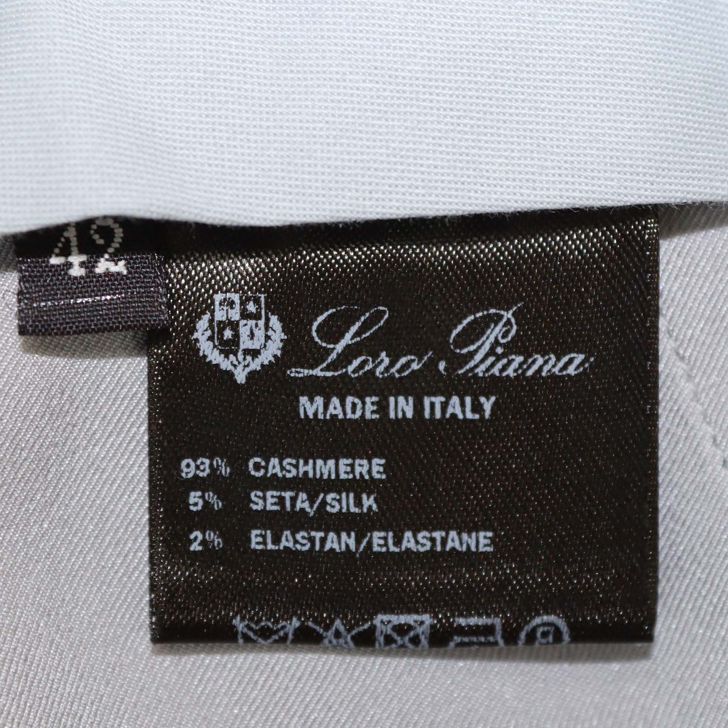 Loro Piana Grey Cashmere Straight Fit Pants