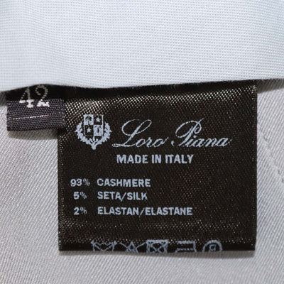Loro Piana Grey Cashmere Straight Fit Pants