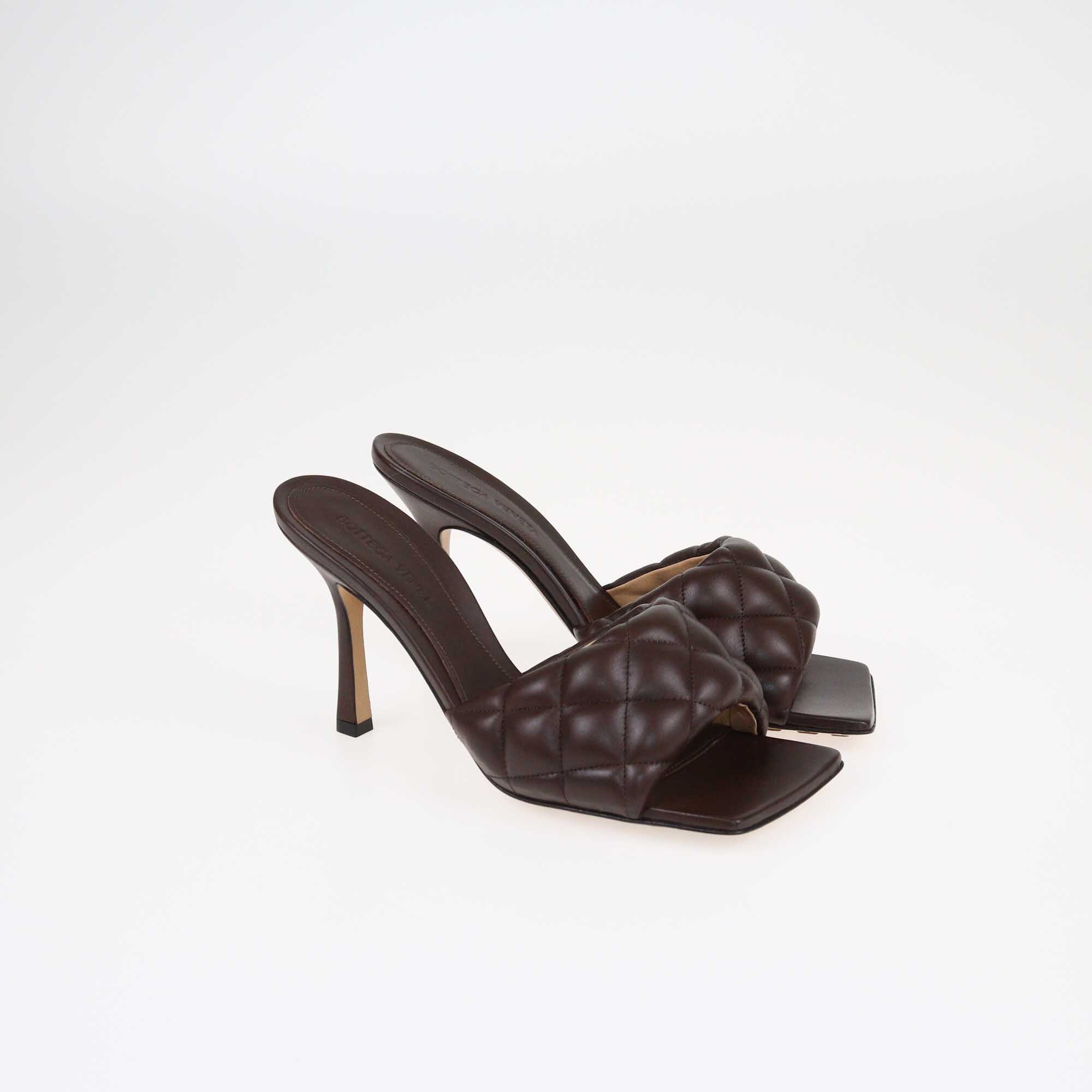 Bottega Veneta Brown Padded Matelasse Slide Sandals Shoes Bottega Veneta 